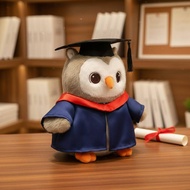 Owl Stuffed Creature in a Cap and Gown Cute Graduation Owl Stuffed Creature Mortarboard Cuddly for S