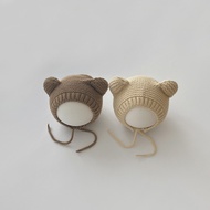 (QCCC) Cat-ear wool hat that covers the head for babies from 3 months to 2 years old (38-48cm) - ML0