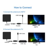Digital TV Indoor Antenna Aerial 80 Miles Range 1080P Amplified Booster HDTV
