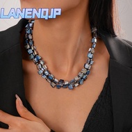 LANENQJP Colorful Necklace, Elegant Double-layer Beaded Necklace, Fashion Exaggerate Irregular Jewel