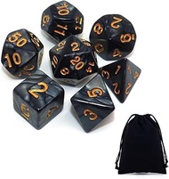 SGERUFZ 7-Piece Polyhedral Dice Set with Bag Compatible with Dungeons and Dragons Role Playing Game 