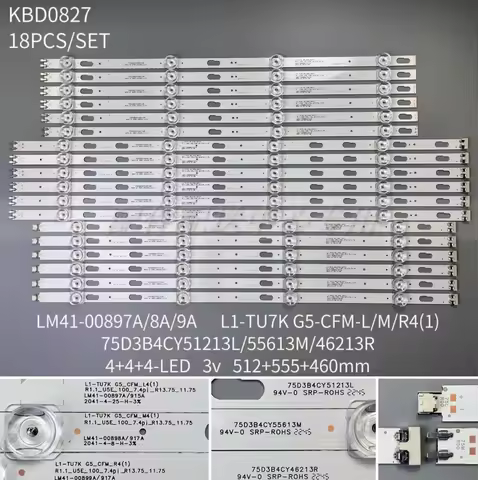 LED Strip For GU75TU7179U UN75TU7000F UE75AU7105K UE75TU7000 UE75TU8000 UE75TU7020 UE75TU7100 BN96-5