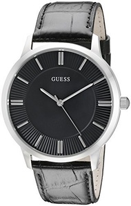 GUESS Men s Stainless Steel Classic Leather Watch