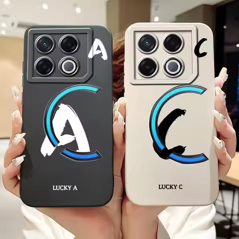 For Infinix GT 20 Pro X6871 Lucky Initial Letter Phone Case For Infinix GT20 Pro 5G Soft Silicone Sh
