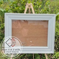 Type 450 Double Linen - 3D Carved White Double Linen Dowry Frame Size 30x40