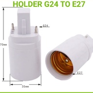 ☀READY STOCK☀2PIN PLC G24 Male To E27 Female Socket Adapter Converter Extender /Downlight Holder Con