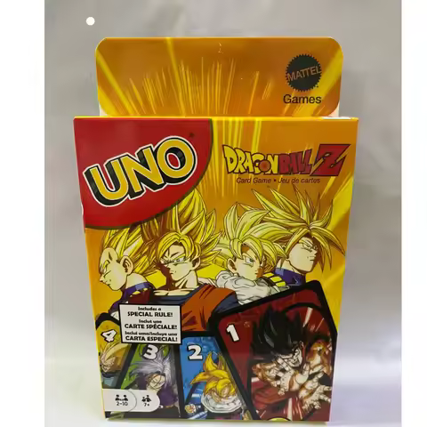 Mattel Games UNO Dragon Ball Z Card Game for Family Night Featuring Tv Show Themed Graphics and a Sp