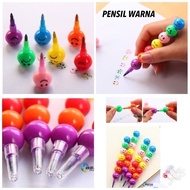 [SDW] pekanbaru RAINBOW SMILE STACKING PENCIL/ 1 SET OF 7 COLORS COLORED PENCIL/ WITH RAINBOW EMOJI 