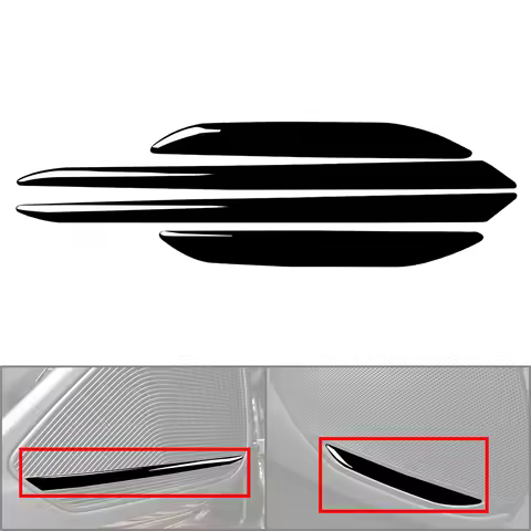 4Pcs Piano Black Interior Door Audio Speaker Horn Cover Trim Strip For Audi A4 B9 A5 S4 RS4