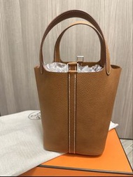 *全新* Hermes 愛馬仕 Picotin 18 Favue銀扣 福寶馬鞍皮