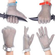 Plastic Belt Stainless Steel Mesh Glove Cut Resistant Chain Mail Protective Anti-Cutting Glove for K