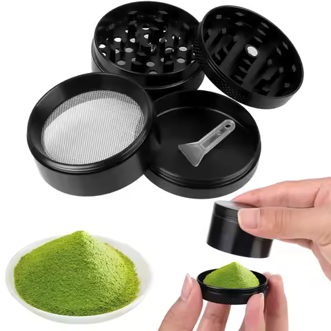 Portable Mini 40mm Zinc Alloy Herb Grinder 4-layer Iridescent Nano Paint Surface Tobacco Grinder Spi