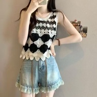 Women's Boho Sleeveless Finged Crochet Vest Top Summer Beach Outfit Top 5