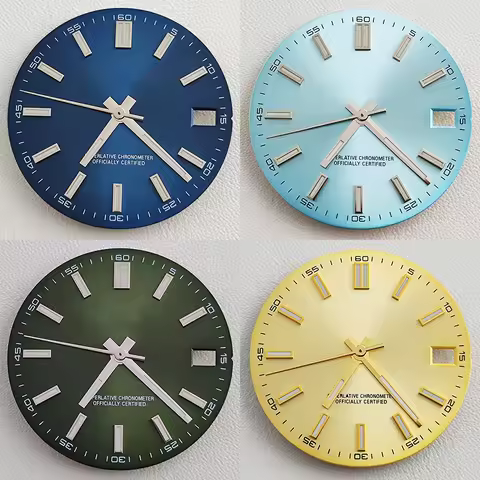 28.5mm NH35 Dial watch dial ice blue luminous S dial suitable for NH35 movement watch accessories wa
