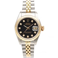 R ROLEX ROLEX Women's Clothing Log Type 69173 Diamond-Studded Stainless Steel Watch Diameter 26mm Mechanical Women's Watch