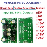 2 Dalam 1 8w 3-24v Hingga 5v 6v 9v 10v 12v 15v 18v 24v Boost-buck Dual +- Papan Voltan Untuk Pembesa