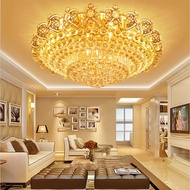 European Style Tricolor Crystal Light Gold Creative LED Chandelier Bedroom Dining Room Decoration Ceiling Lamps