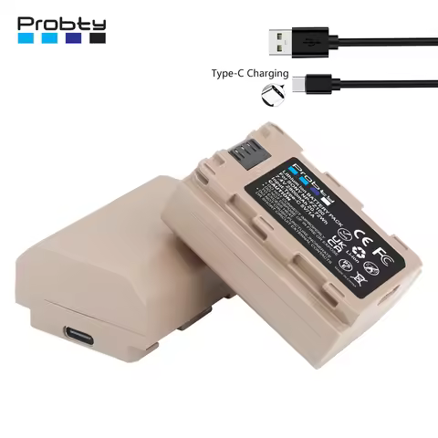 2800mAh NP-FZ100 NP FZ100 Battery w Type-C Charging Input for Sony Alpha A7 III, A7 IV, A7R III, A7R