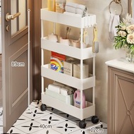 全城熱賣 - 門後夾縫收納櫃 衛生間超薄極窄浴室置物架 落地縫隙帶輪移動收納架（快遞送貨上門）