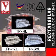 Ops Clamshell TP-4L TP-17L TP-62L/Clear Disposable Plastic Food Tray /Food Container/Bekas Kuih TOLI