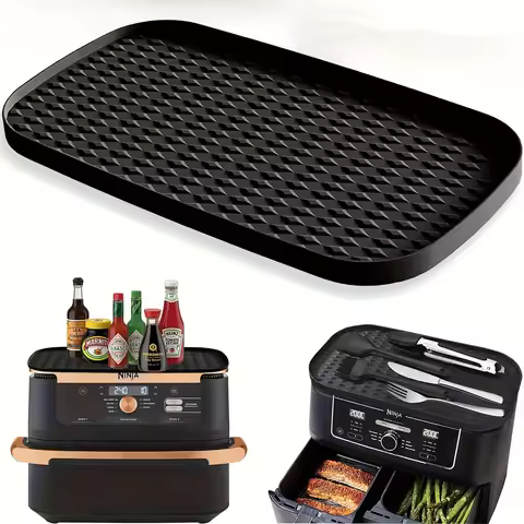 1PCS Air Fryer Silicone Mat Storage Shelf, for Ninja 9.5L/10QT AF400 AF451 DZ401 DZ550 DZ302, Multi-