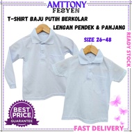 Baju Sukan Putih Berkolar Kanak Kanak Dan Dewasa Baju Sukan Putih Sekolah / Baju Tshirt Putih Pra Se