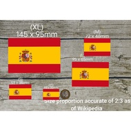 Waterproof Vinyl Glossy 🇪🇸 Spain 🇪🇸 National Flag Sticker (Free Singpost Mailing) + FOC SG Mini Flag