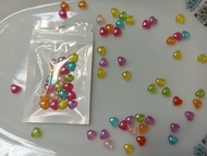 Manik Manik Mote Akrilik warna Motif ukuran 7 mm