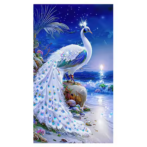 Peacock Cross Stitch DIY Embroidery Kit Living Room landscape Decorative Painting 11CT 9CT Printed C