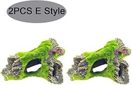 Fishtank Decore Aquarium with Holes 2Pcs Cave Log Tank Ornament Synthetic Resin Stump Tree Trunk for