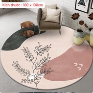 Thảm Lót Sàn Hình Tròn Phong Cách Bắc Âu Chống Trượt Kích thước 1mx1m