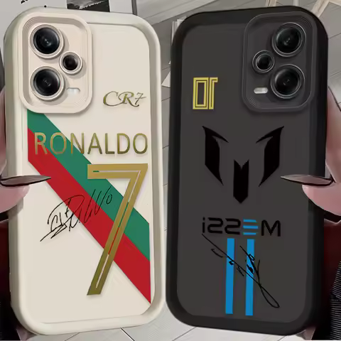 M-messi C-cR7-R-Ronaldos Soft Case For Xiaomi Redmi Note 13 14 12 11 Pro Plus 5G 12S 11S 10S 10 9 Re