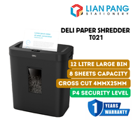 Deli Paper Shredder Machine Cutter 8sheets CD Shredder Mesin Hancur Kertas 12L Bin