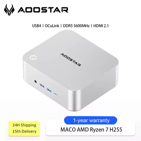 MACO Mini PC AMD Ryzen 7 H255 Mini PC Windows 11 WiFi 6 USB4 Gaming PC DDR5 5600MHz Support 4 Displa