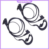 2Pcs Walkie Talkie Earpiece Headset Mic PTT 2-Pin Earphone Walkie Talkie Headset Privacy Accessories