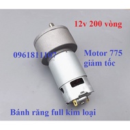 [Nhông kim loại] Motor giảm tốc 775 12V 240 vòng phút động cơ giảm tốc 775 24V 480 vòng