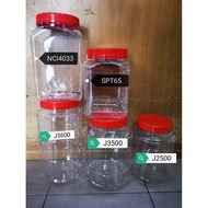Empty jar / Cake jar / containerPLASTIK PET Biscuit jar 红 cover Cookie jar