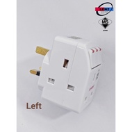 MYHOM 131UK 3way Adaptor with 3 switches & Fuse