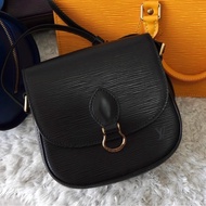 「JL精品代購」9新 LV 黑色水波紋 馬鞍包