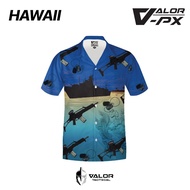 Valor PX-Hawaii-Shirt มัจฉานุจู่โจม [Dark BLUE] เสื้อฮาวาย เสื้อเชิ้ต ลายtactical ผ้าโพลีเอสเตอร์ ระ