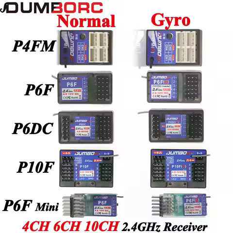 DUMBORC X6DC P10FG P4FMG P6FG MINI 4CH 6CH 10CH 10 Channel Gyro Receiver Voltage Return for X4 X6 Tr