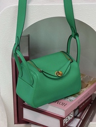 99新Hermes Mini Lindy竹子綠金扣