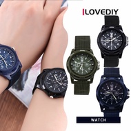 [ILOVEDIY] Casual Classic Design Quartz Men Fashion Wrist Watch Black Nylon Band Swiss Army Sports Watch