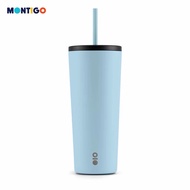 Montigo Wonderama Blue Sense Straw (650ml/22oz) - Durable Stainless Steel, Temperature Retention, No