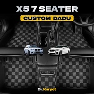 BMW X5 - 7 Seater - Dr Karpet Custom Fit Full Set Dadu Carpet Kereta Anti-Slip 2X Tebal