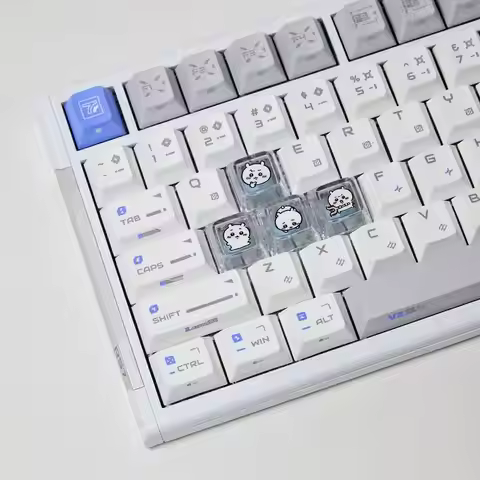 Chiikawa 4 Pcs Handmade Transparent Pc Backlit Personalized Keycaps For Mechanical Keyboard Gamers C