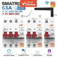 Circuit Breaker Smatrul WiFi Smart Breaker 63A for Tuya Short Circuit Protection Ac110-450V