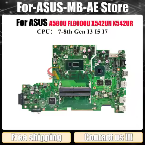 X542UQ Laptop Motherboard For ASUS FL8000U X542UR X542UF A580U X542URR X542U X542UQR X542URV X542UN