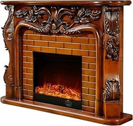 Electronic Fireplace Decorate Electric Insert Firebox Fireplace Set Wooden Mantel Living Room Heater LED Optical Artificial Flame Water Vapor Fireplace (Color : Brown without heater) Warm as ever