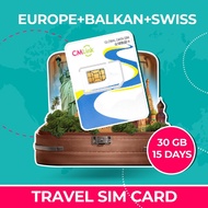Europe SIM Card【 Europe UK Switzerland Bosnia & Herzegovina Croatia 】Travel Prepaid SIM Card 欧洲上网卡